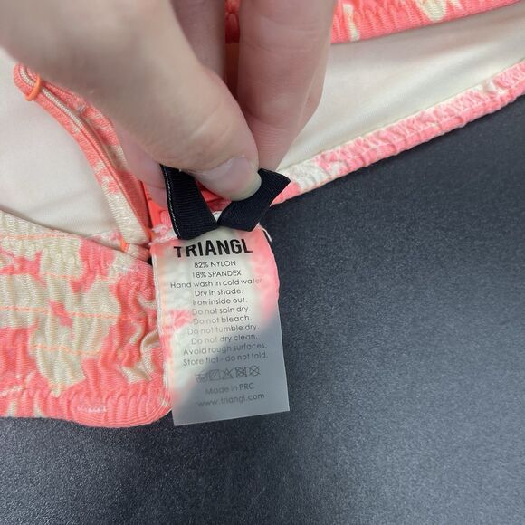Triangl Inesa Floral Ruched Bikini Pop Soda 2 Pc Cheeky Swimsuit Size SMALL - Picture 5 of 7